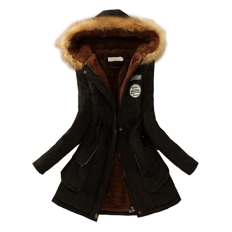 Новое поступление женская зимняя теплая одежда парка с капюшоном из
