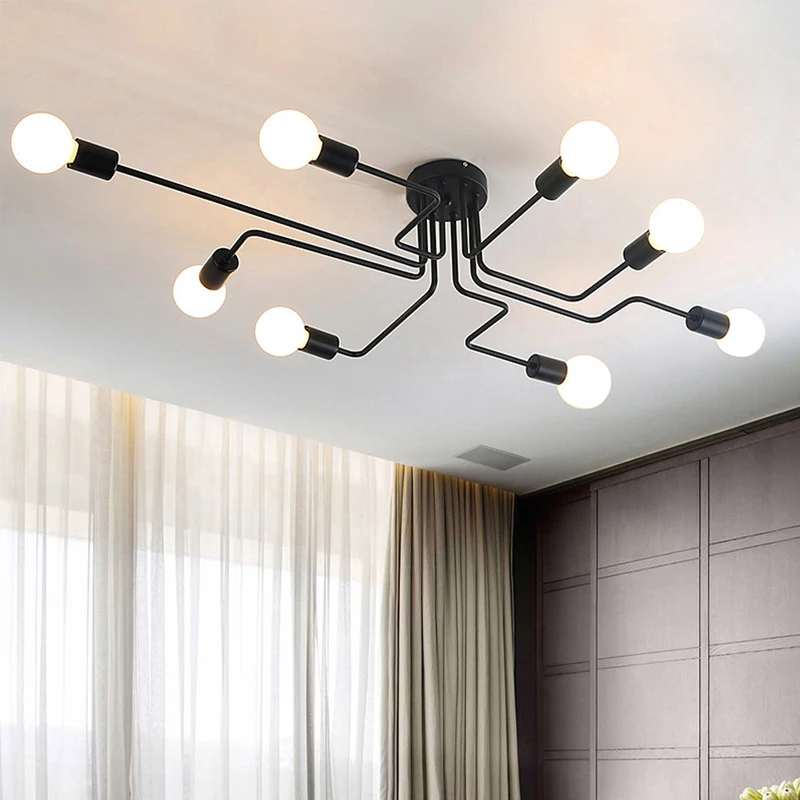 Retro Ceiling Lamp Industrial Loft Iron Light for Living Room Kitchen Dining Vintage Fixtures luminaria teto | Лампы и освещение
