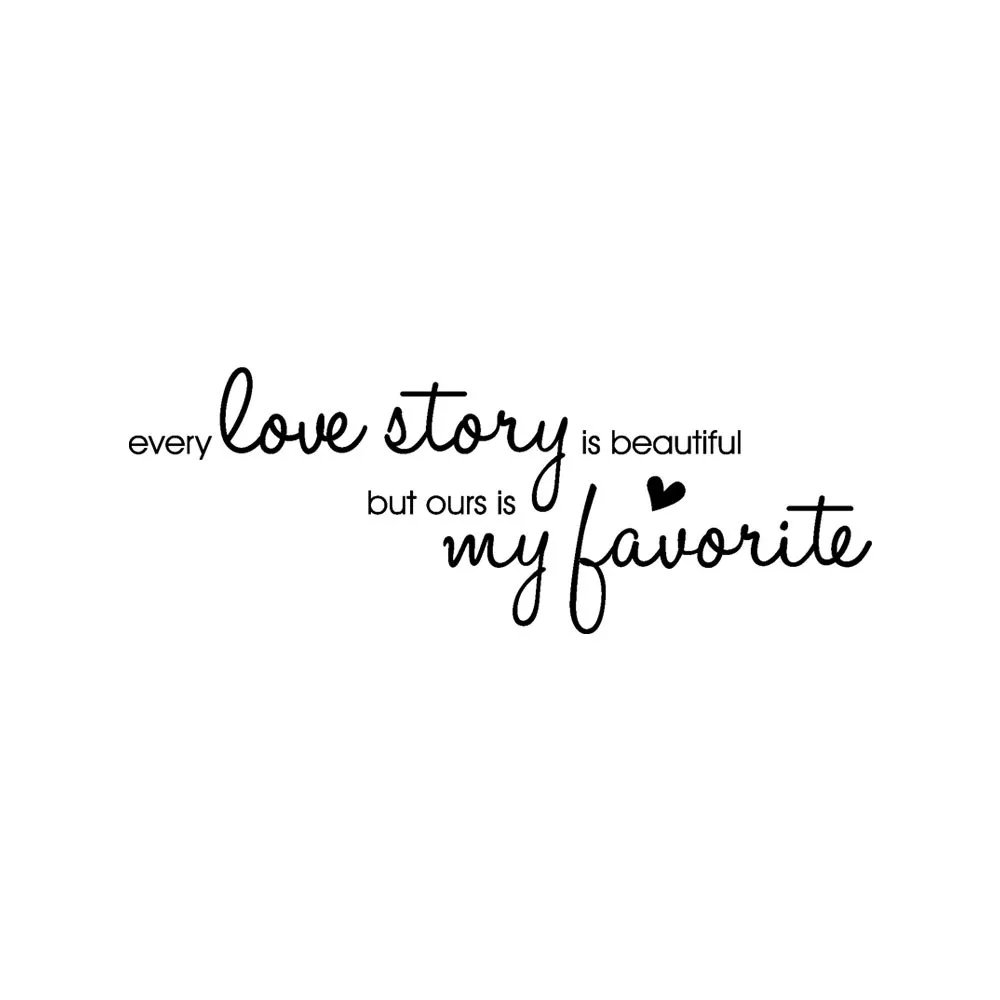 Черный Новая мода текстовые наклейки обои Love Story Съемная художественная виниловая Фреска для гостиной, кухни, ванной комнаты, домашнего декора, Настенная Наклейка - Цвет: Черный