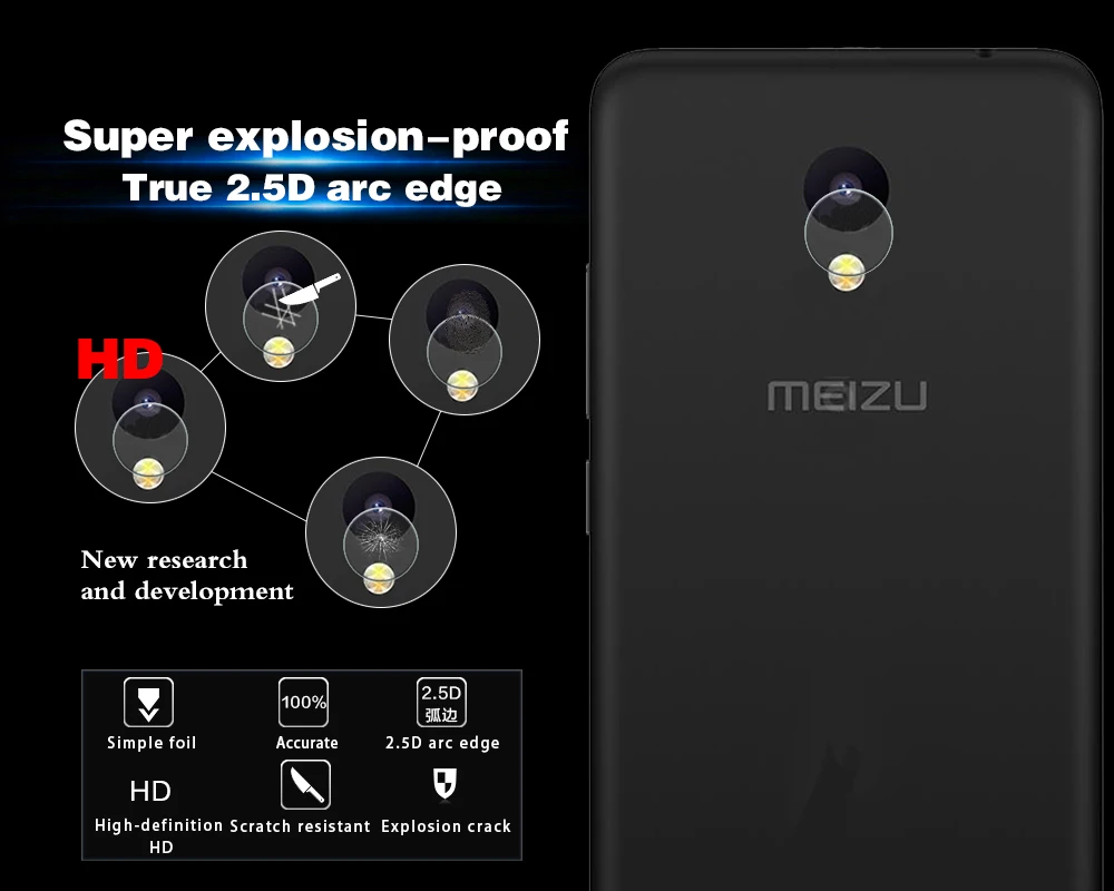 Защитная пленка для задней камеры Meizu Meilan A5 стеклянная M5c M710M M793Q из закаленного