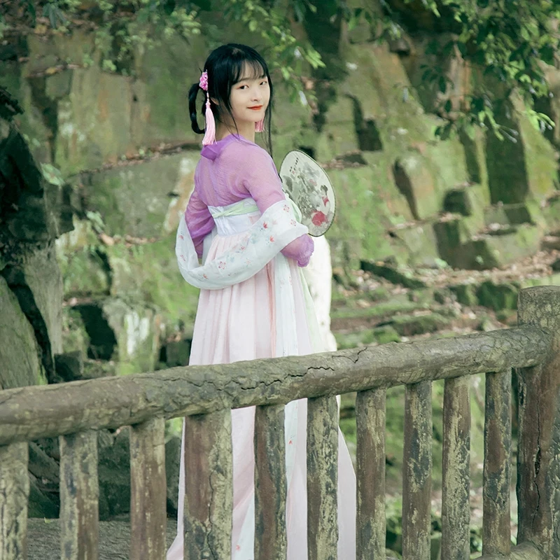 Женская юбка на талии в китайском стиле с вышивкой Hanfu студенческое платье одежда