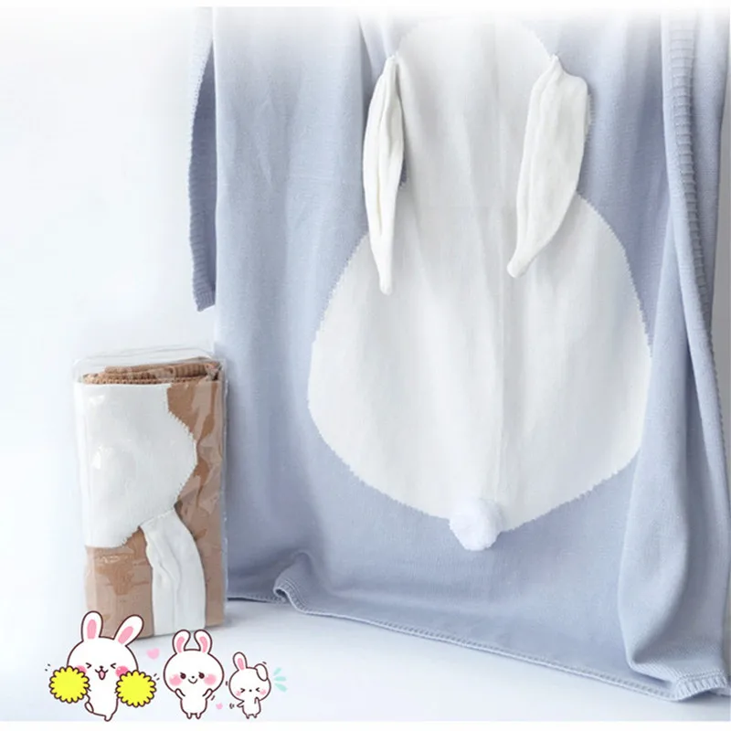 Вязаный для новорожденных Детское постельное белье Одеяло рисунок кролик