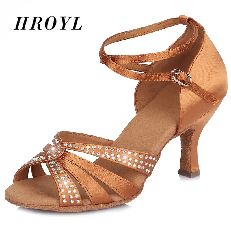 Новое поступление Женская обувь для латинских танцев Изысканная атласная