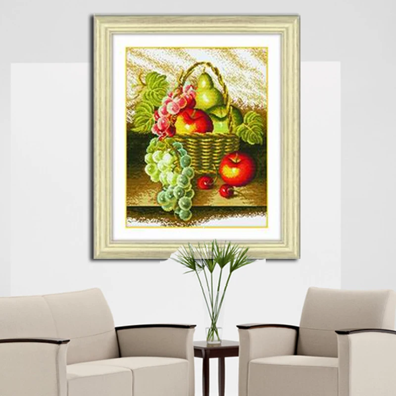 100% наборов для вышивки крестиком фруктовые корзины 40*48 см | Дом и сад