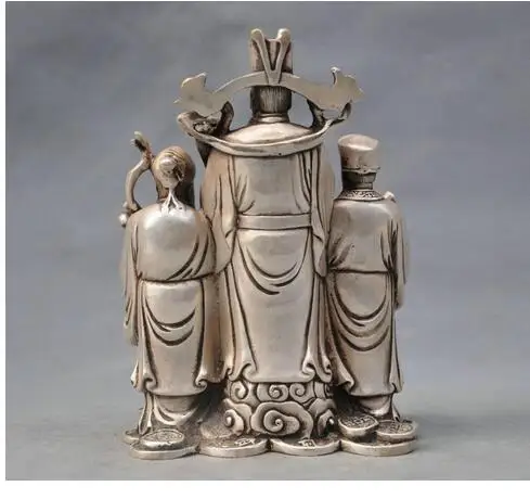 Китай, серебряная бронза Fu Lv Shou, 3 звезды, модель Mammon, брикет, тибетское серебряное украшение, бронзовая фабрика (art.: 7a0bd08f1) - 7a0bd08f1