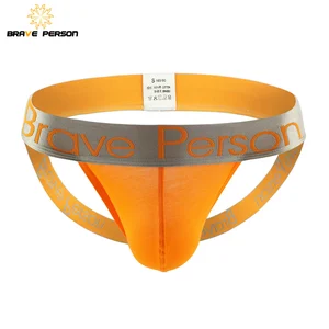 BRAVE PERSON мужские сексуальные стринги, хлопковое мужское нижнее белье, трусы с открытыми ягодицами, бандажное нижнее белье для геев, новое