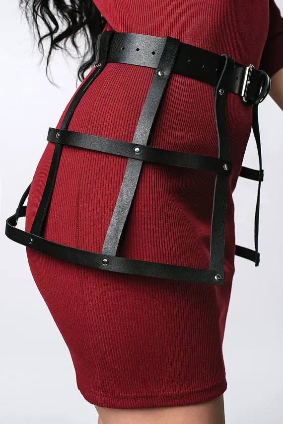 Юбочки для коррекции фигуры с ремнем на талии дизайнерские кожаные юбочки в