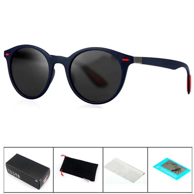 Blue Red B4296 Классические поляризационные солнцезащитные очки, мужские винтажные Роскошные брендовые Круглые Солнцезащитные очки для женщин, очки для вождения, УФ-очки, Gafas De Sol Mujer - Цвет линз: Blue Red B4296