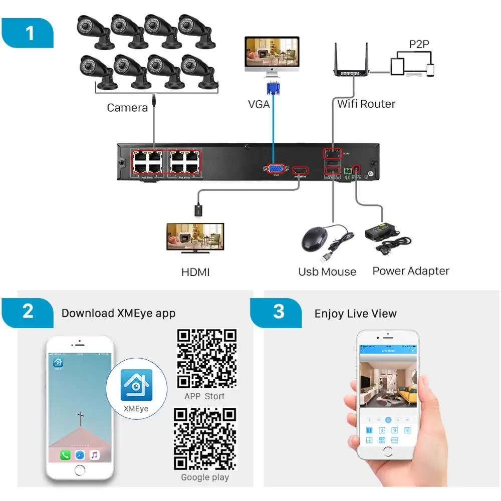

BESDER 8CH 4MP Security Camera System H.265 POE IP Camera 2.8-12mm Maunally Lens Zoom Outdoor Waterproof Video Surveillance Kit