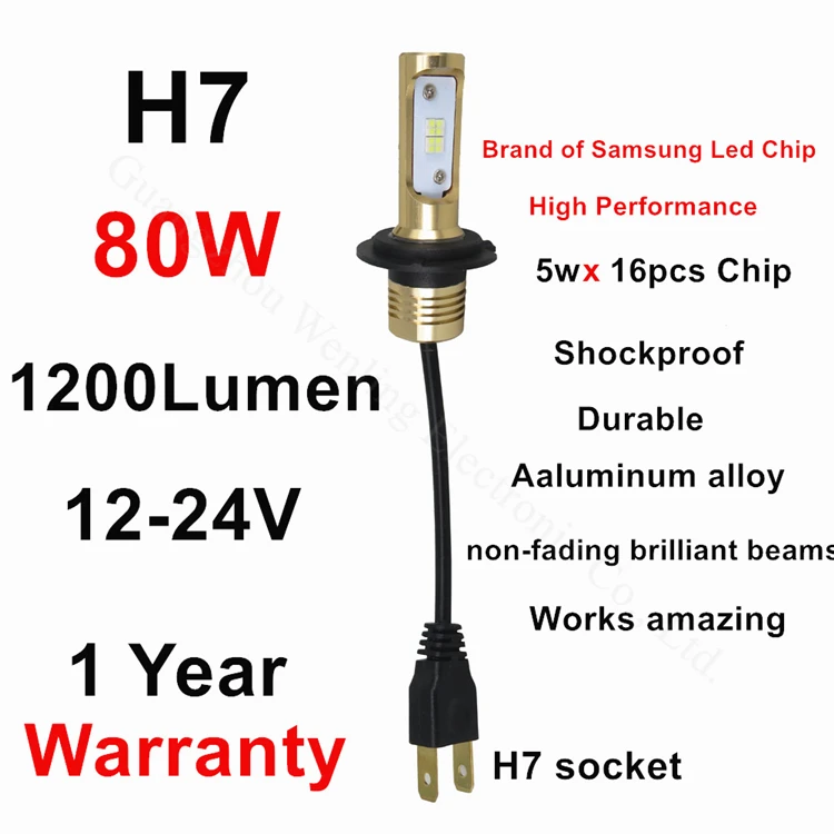 WLJH 2x80 Вт 1200LM H7 H8 9005 9006 светодиодный светильник лампы светодиодный автомобиля 12V 24V автомобили Габаритные огни DRL авто противотуманные лампы