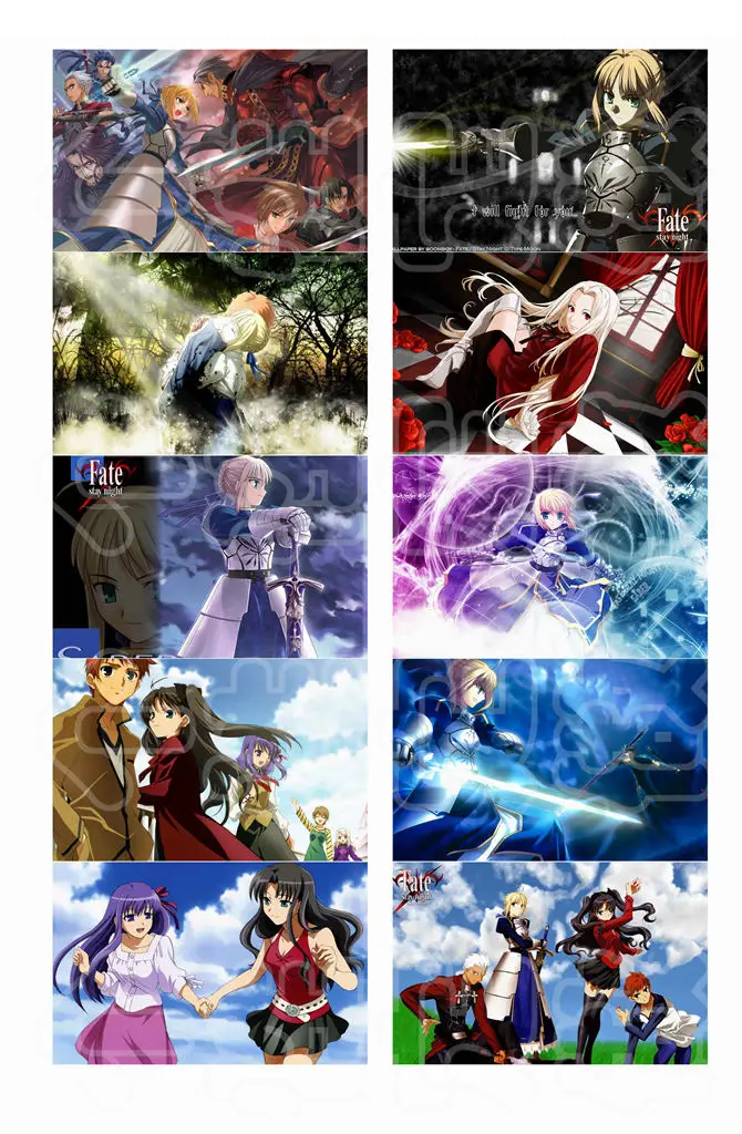 10 шт./компл. 5 4x8 см аниме Стикеры для карт Fate/stay night печать с саблей подарка| |