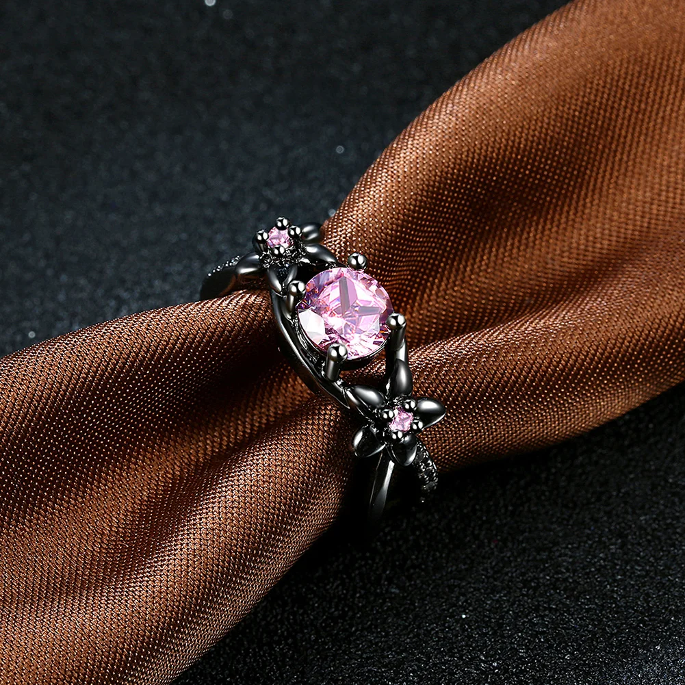 Горячая Полые Кристалл Кольца Новая коллекция аутентичный Мистик с цветочным