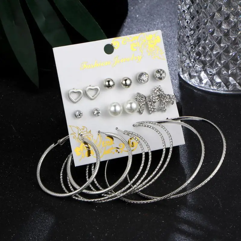 Оптовая продажа Для женщин мода Сплав Имитация жемчуга хрустальное сердце Стад