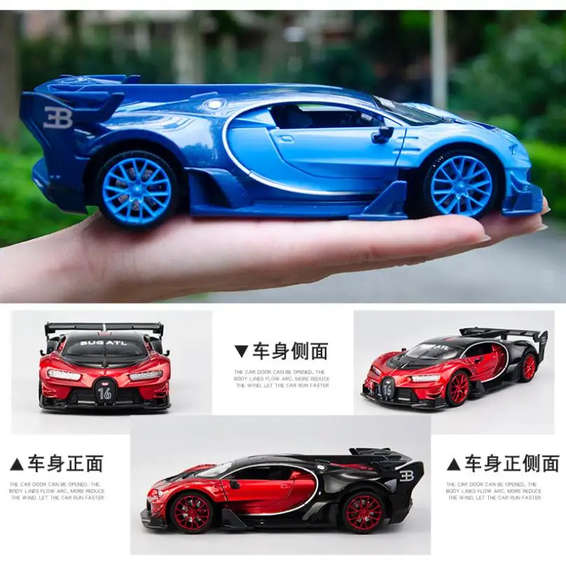1:24 игрушечный автомобиль отличное качество bugatti gt Металлический Игрушечный