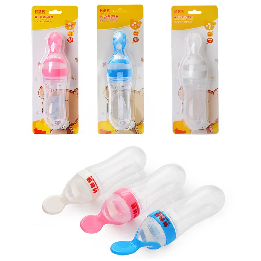 

2017 Silica Gel Spoon Infant Feeding Bottle Food Supplement Rice Cereal Spoon Rice Cereal Bottle for Kids #10