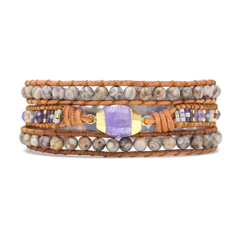 Ювелирные изделия в стиле бохо Подарочный браслет с 3 бусинами бисер миюки