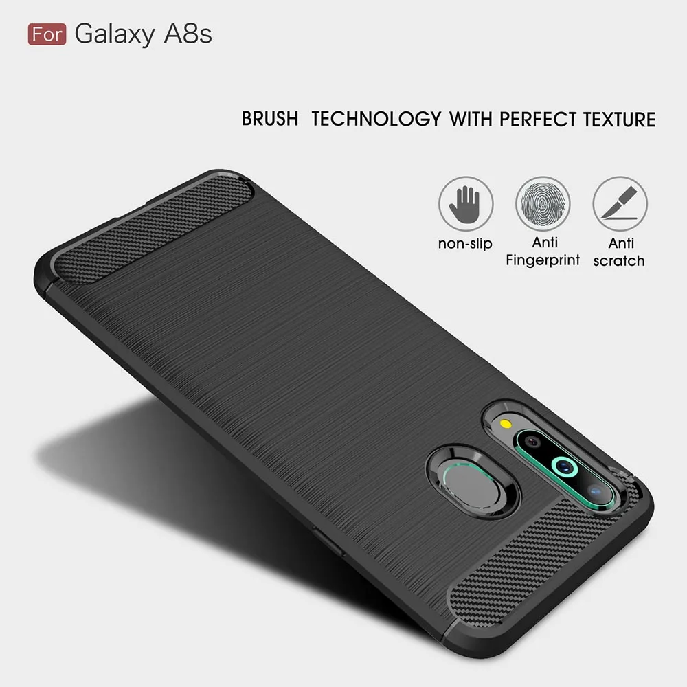 Carbon fiber textured TPU 6.4For Samsung Galaxy A8S Case For G8870 SM SM-G8870 Cell Phone Cover |