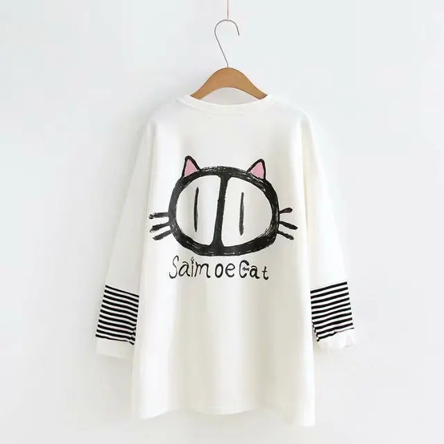 Милый консервативный стиль Свободные Толстовка Мори пуловер для девочек 2018