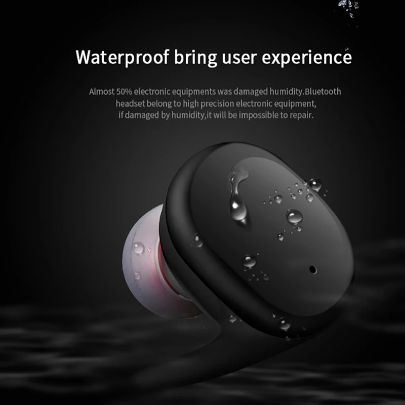 Беспроводная Спортивная гарнитура TWS mini Bluetooth IPX5 Водонепроницаемая с микрофоном