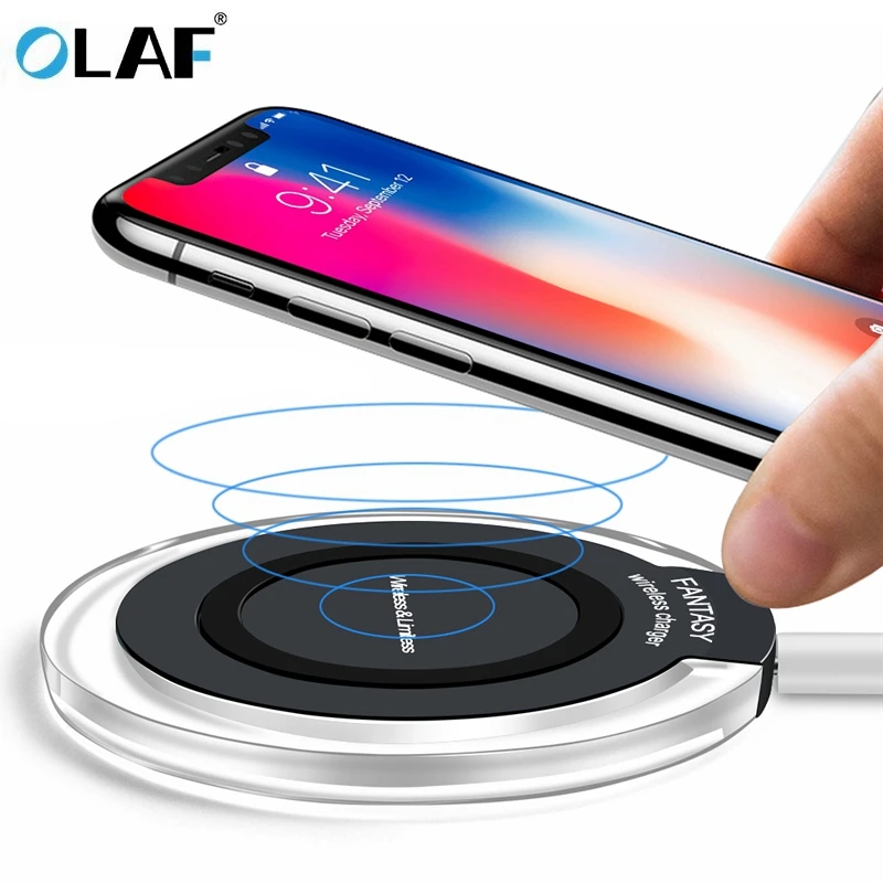 Qi Беспроводное зарядное устройство для iPhone X XS MAX XR 8 Plus Быстрая зарядка samsung S10 S8 S9