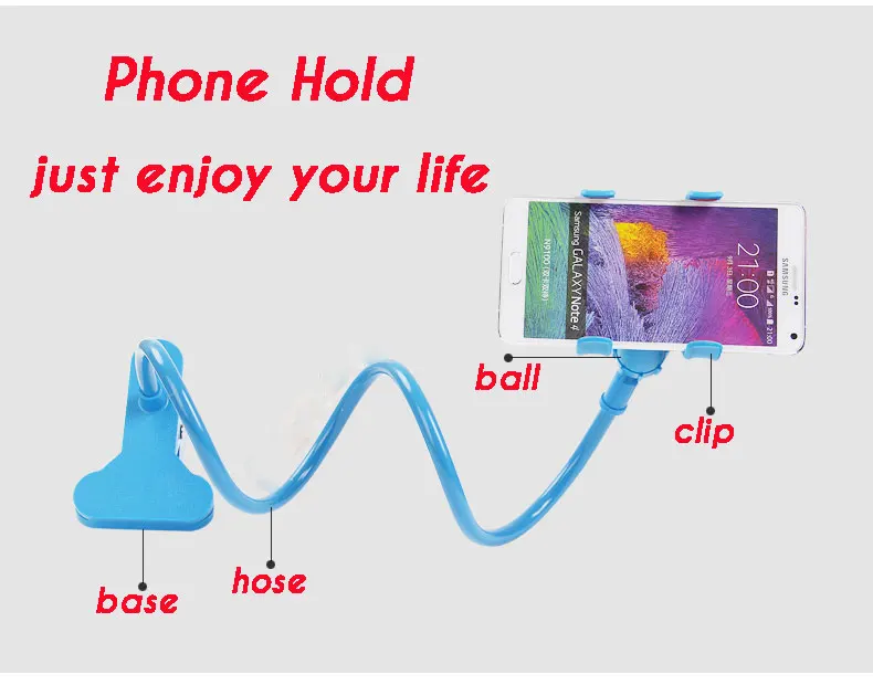 360 Degree Rotation Double Clip Phone Holder for Desk Office Kitchen Lazy anyphones Plastic Mobile | Мобильные телефоны и