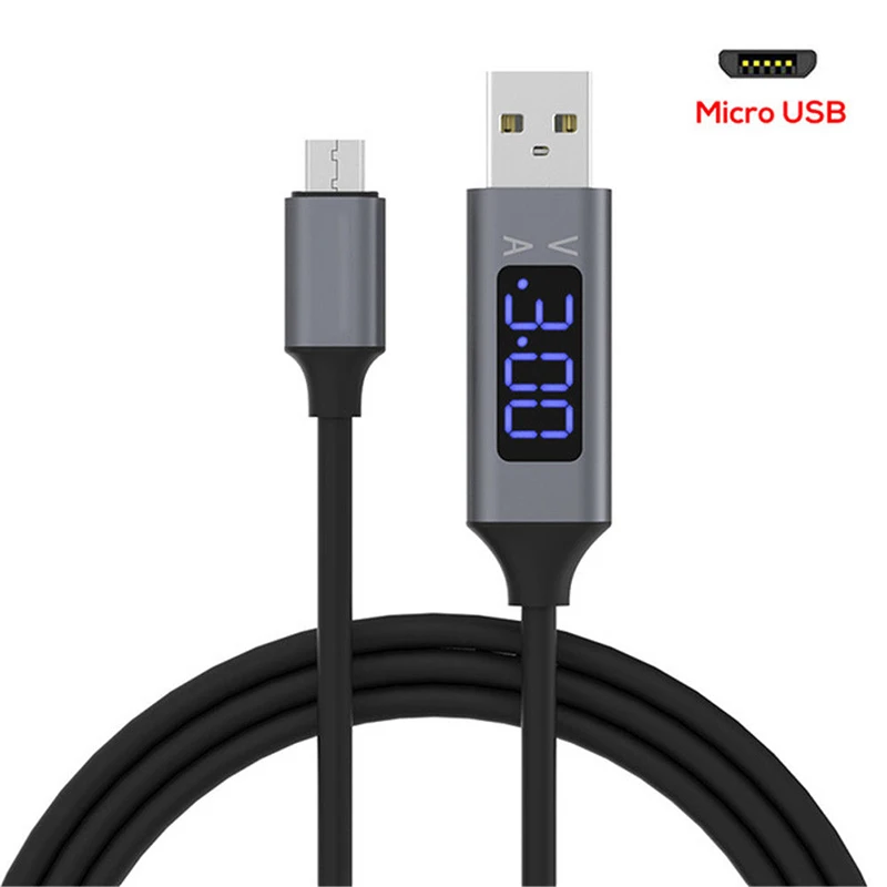 5V 3A цифровой ЖК-дисплей Micro USB Быстрая Зарядка Кабели Зарядное устройство адаптер