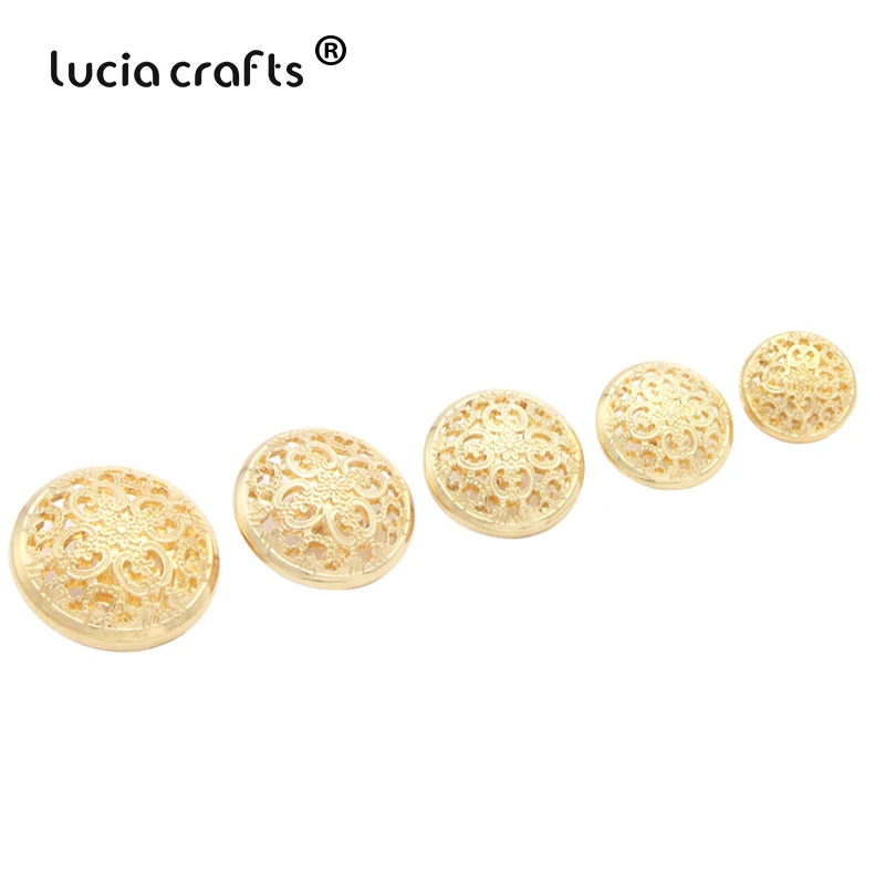 Lucia crafts 10 шт./лот, разные размеры, розовое золото, металлические пуговицы для шитья, ручная работа, аксессуары для скрапбукинга, E0506