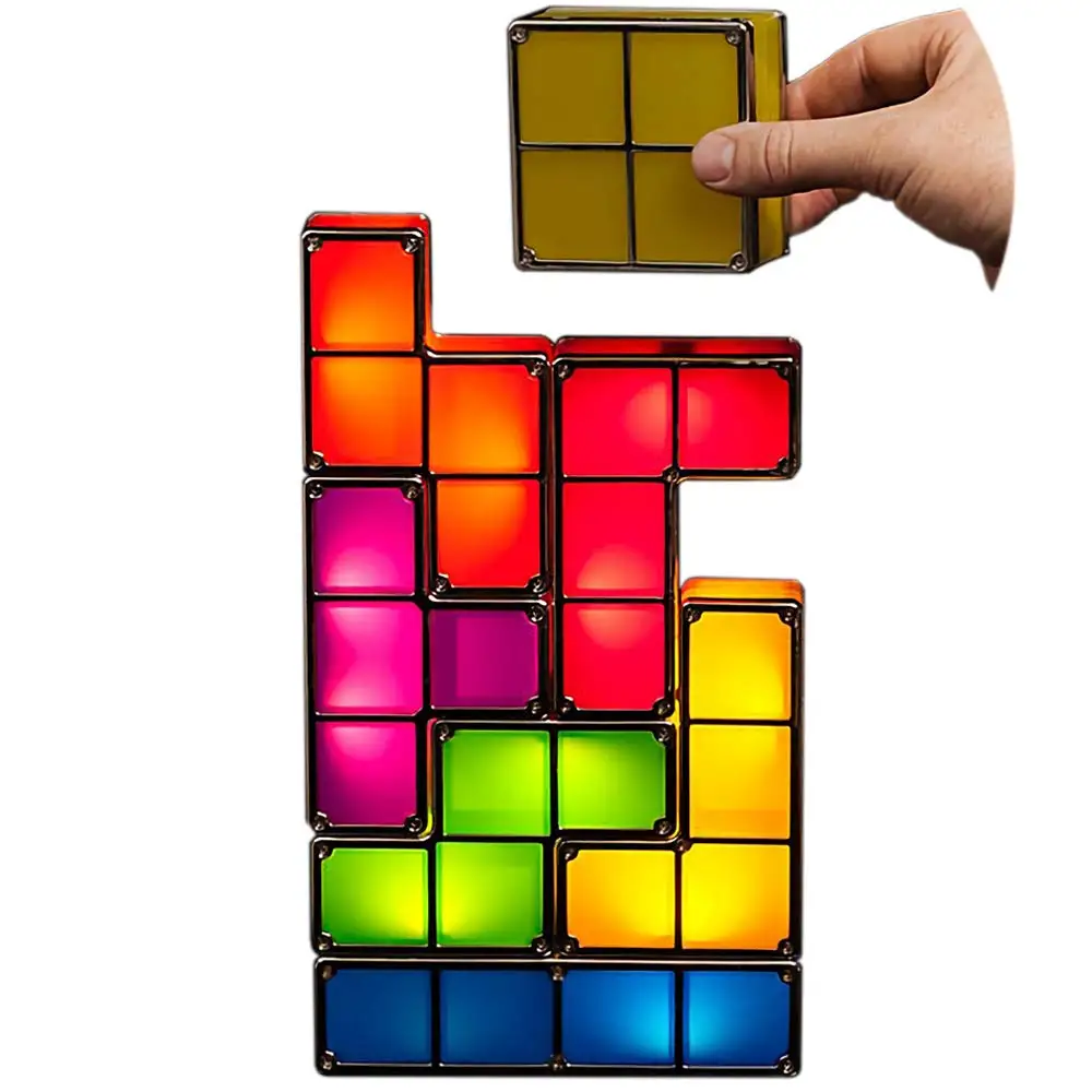 [DBF]DIY Tetris Puzzle новинка светодиодный ночник Штабелируемый настольная лампа