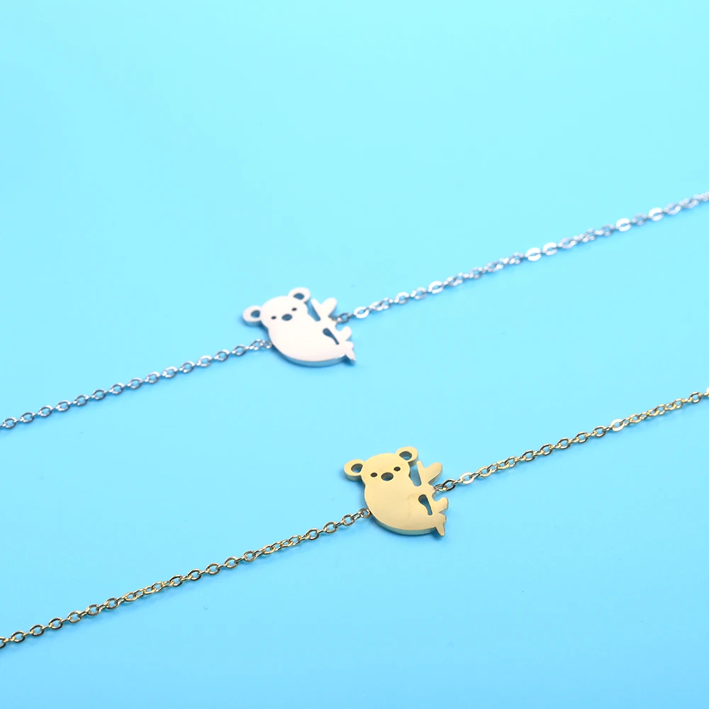 Женский браслет на щиколотку koala boho из нержавеющей стали серебристого и золотого
