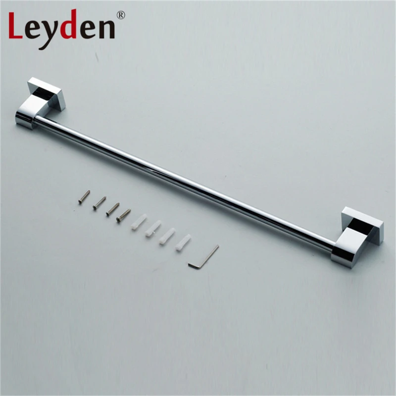 

Leyden Towel Bar Holder Luxury Golden/ Chrome Single Square Base Wall Mounted Brass Modern Towel Hanger Bathroom Accessories