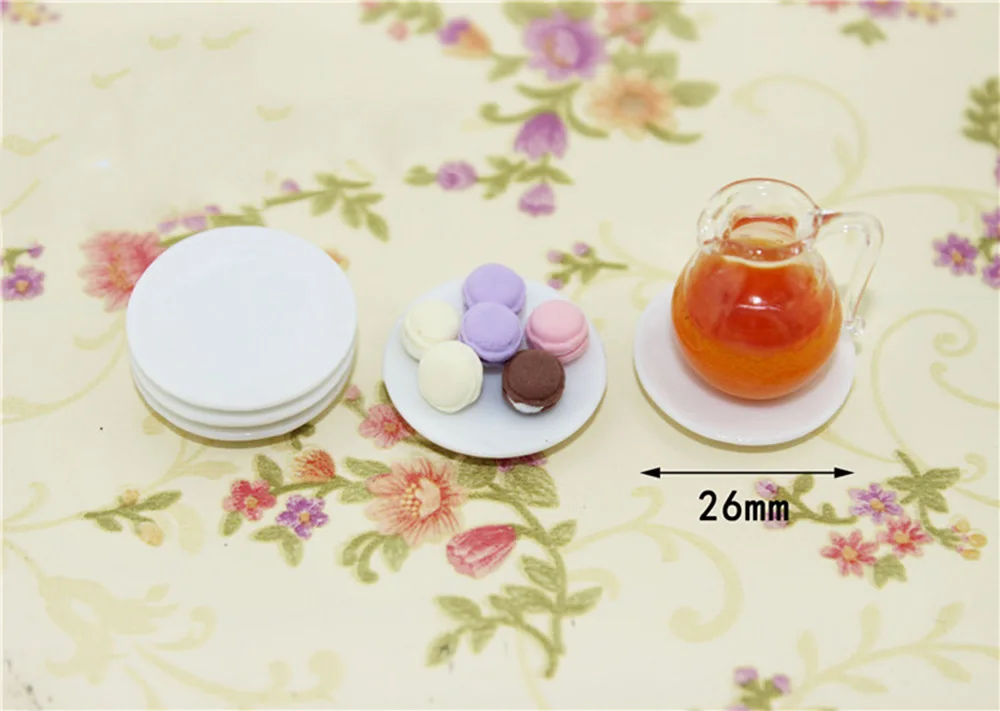 

5Pcs 1/12 Dollhouse Miniature Accessories Mini Dessert Ceramic Plate Simulation Furniture Kitchen Dish Toys for Doll House Decor