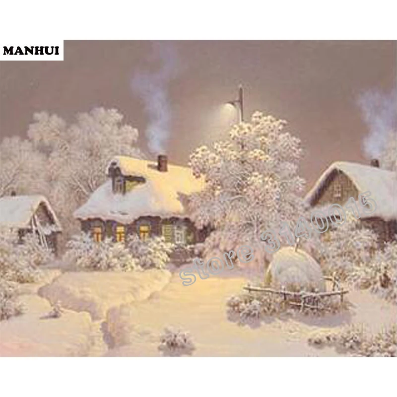 Алмазная 5D картина из смолы Diy алмазная живопись снежный вид домашнее украшение