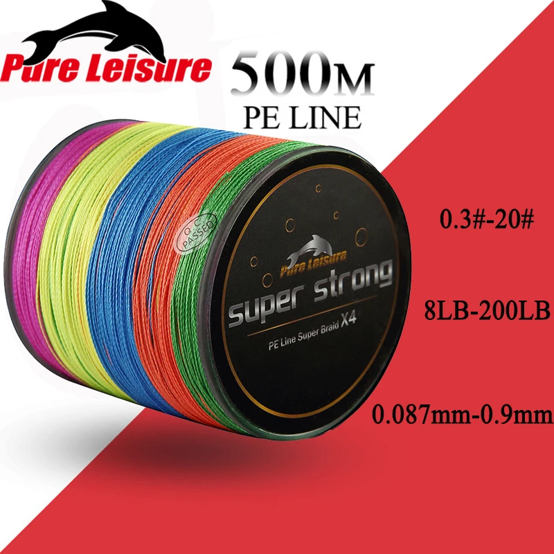 PureLeisure Новинка Tresse De Peche 8 Brin рыболовная леска 4 стойки 500 м зимняя 6 90 9 кг|Рыболовные