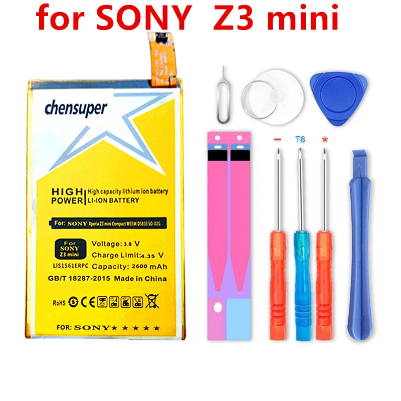 

Аккумулятор для мобильного телефона SONY Xperia Z3 mini Compact, 2600 мАч, LIS1561ERPC, M55W, D5833, SO-02G