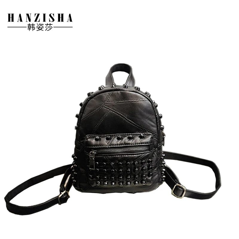 Женский рюкзак из натуральной кожи с заклепками mochila mujer новинка 2019 | Багаж и сумки