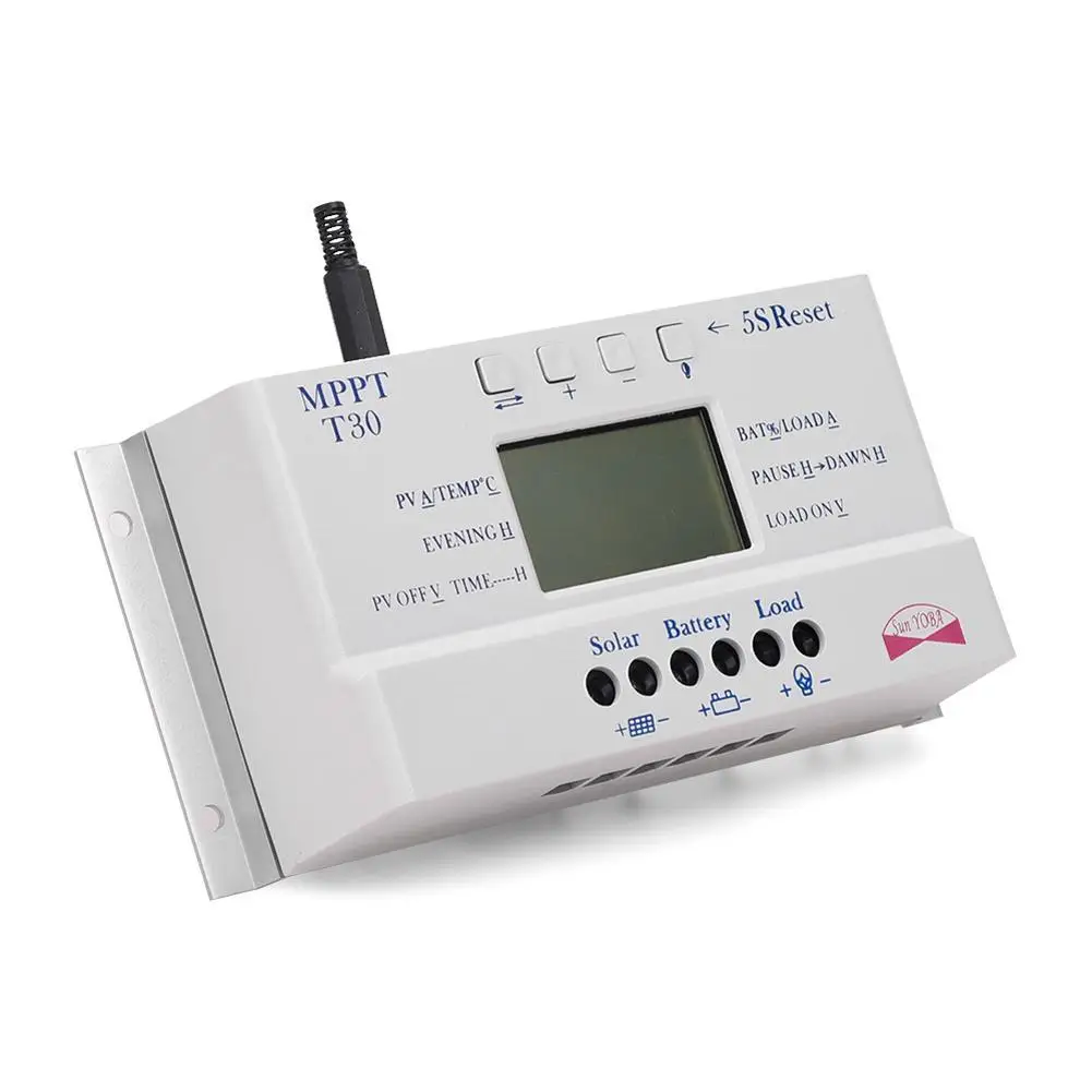 Регулятор солнечной панели LCD 30A 12 V/24 V MPPT Контроллер заряда и USB Три таймера A391 |