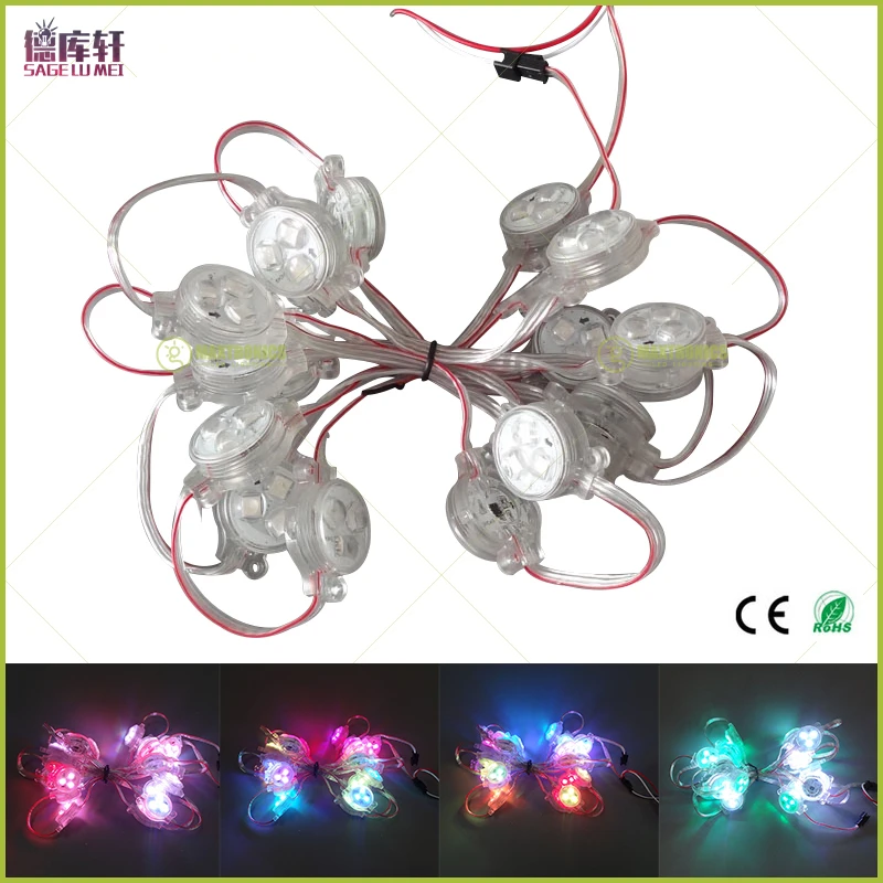 500 шт. DC12V ws2811/LPD6803/WS2801/DMX512/1908 IC опционально 30 мм Диаметр D30 5050SMD RGB 3 светодиода