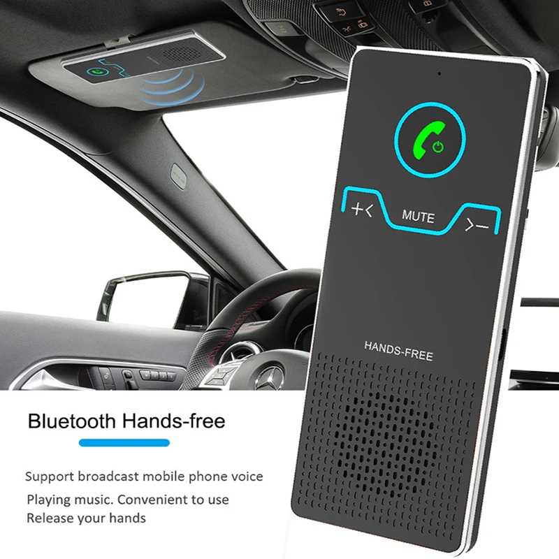 Беспроводной Bluetooth динамик громкой связи телефон MP3 автомобильный комплект солнцезащитный козырек клип-драйв