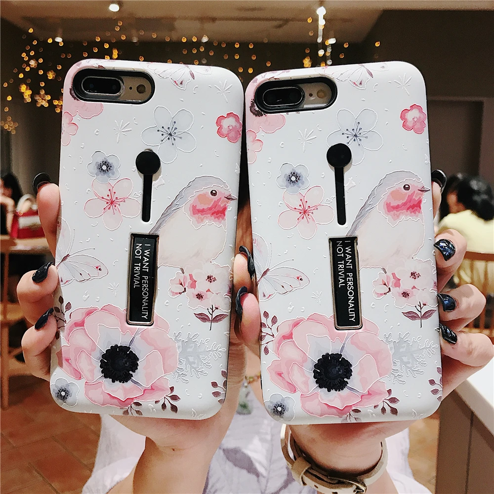 Чехол для телефона в стиле ретро с милым цветком и птицей Iphone XS MAX роскошный