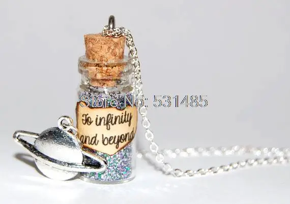 12 шт./лот ожерелье Базз Лайтер ручной работы стеклянная бутылка Бесконечность и