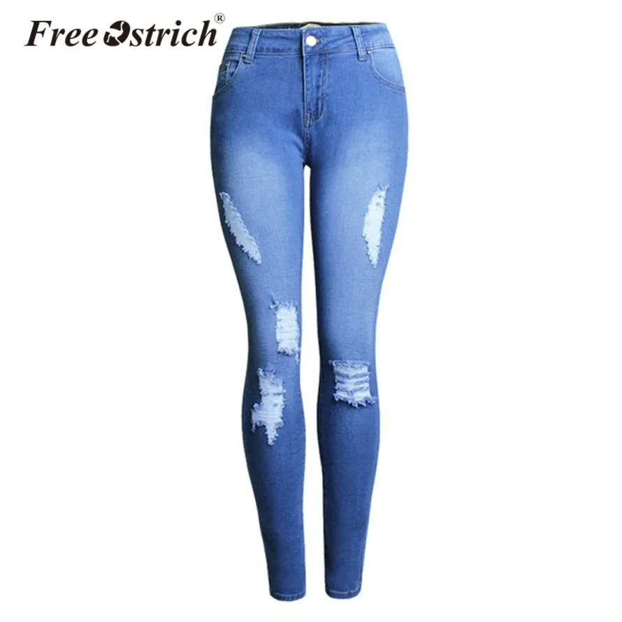 Женские потертые джинсы карандаш рваные размера плюс модель 2018 Sep28|jeans for women|women