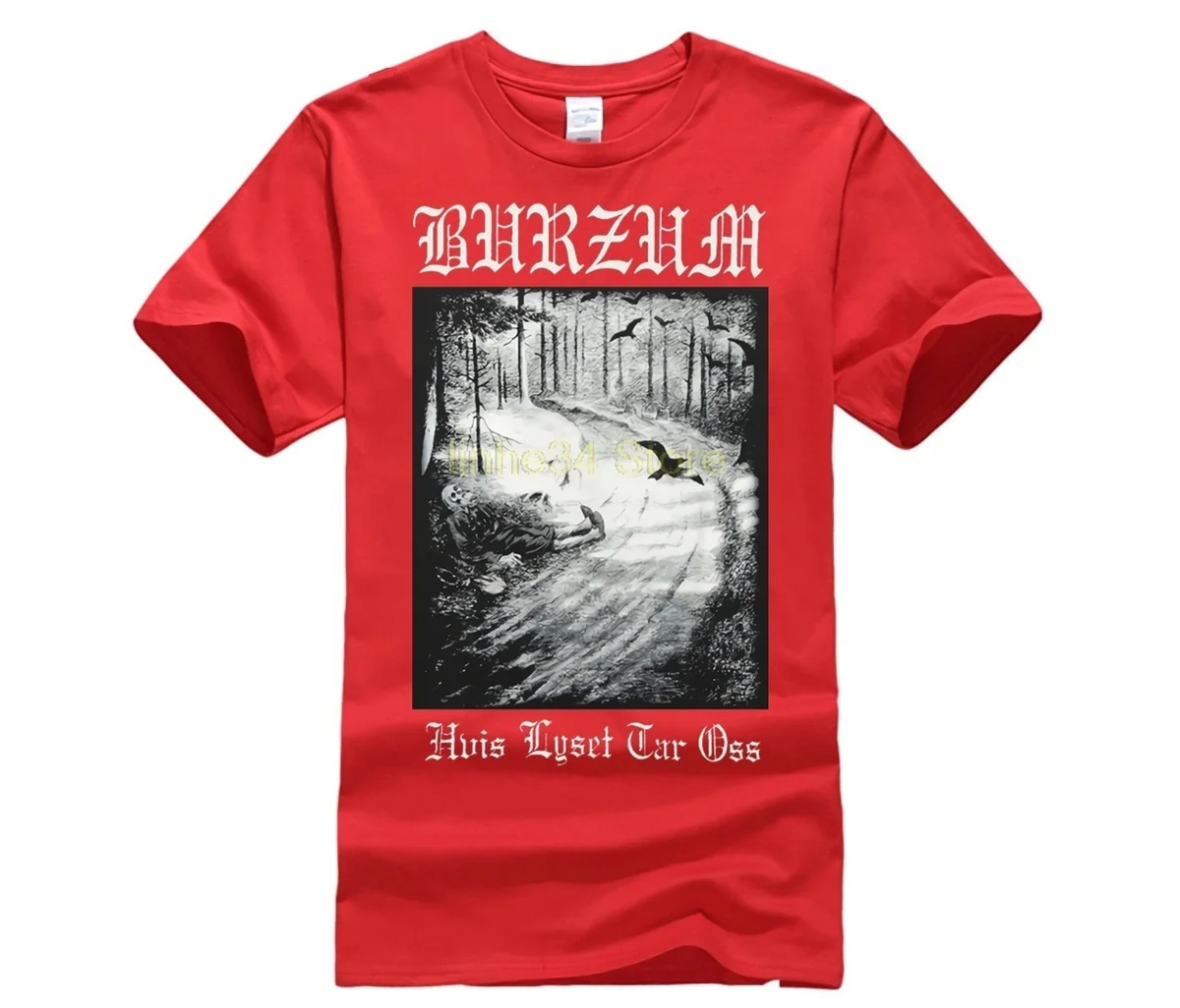 O-neck Hipster Tshirts Burzum Hvis Lyset Tar Otshirt Black Short Sleeve Men's T-shirt ( Bem166 ) Casual Cotton | Мужская одежда