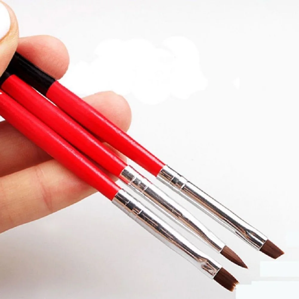 3 шт. плоская ручка для чистки щетка вырезания УФ Гель лак Акриловое Наращивание