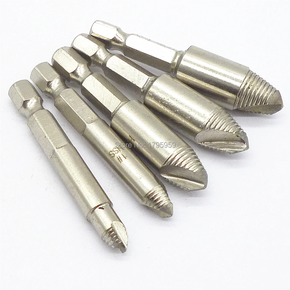 5 шт. HSS шнековый экстрактор набор буров для дрели 1/4 &quot(6 35 мм) шестигранный