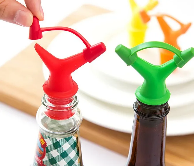 1 шт. бутылка с двойным маслом пробка для рта пластиковая соус бутыли