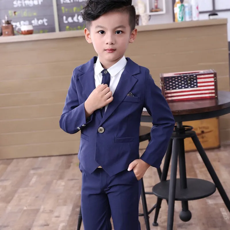 Весенне осенний Новый костюм для мальчиков в британском стиле детский