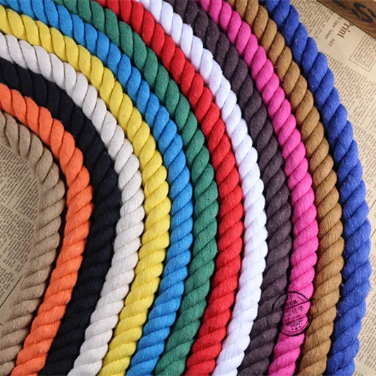

20mm3 Strands Colorful Braided Cotton Rope Tape Handmade Shop Dec DIY String Bracelet Cord Craft Sewing Sash Rope 10 meter