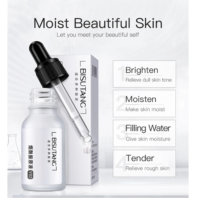 BISUTANG Niacinamide Solution Repair Acne Muscle Fade Marks Shrink Pores Whitening Essence Face Serum | Красота и здоровье