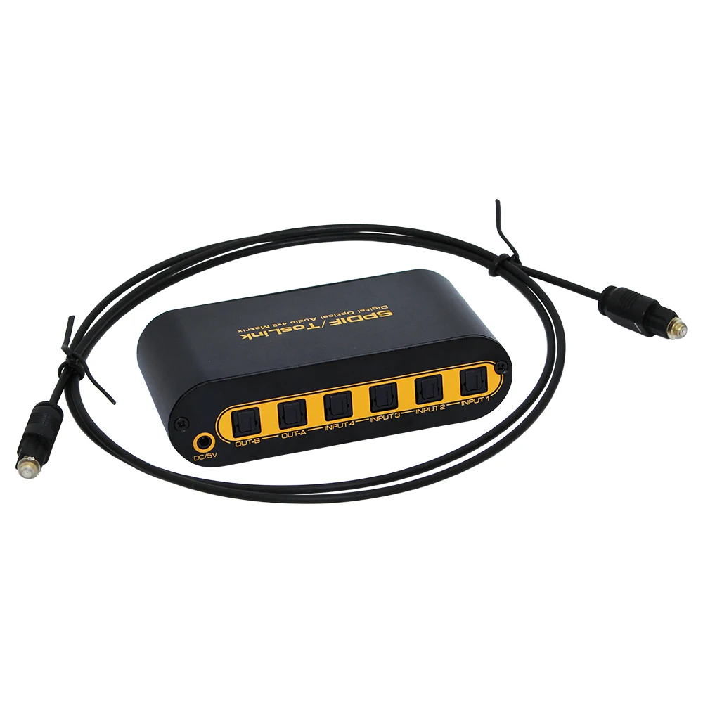 Оптический цифровой аудио сплиттер SPDIF/TOSLINK 4x2 топовая матрица с пультом
