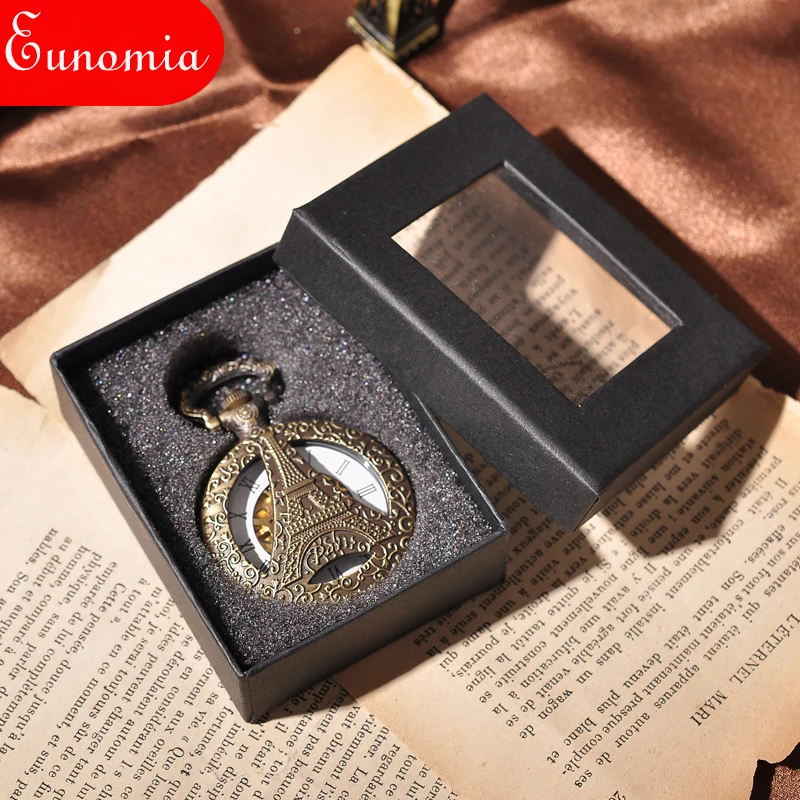 Мужские Винтажные наручные часы с подвеской в виде Эйфелевой башни | Наручные